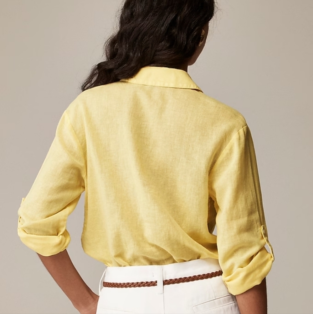 J Crew Camp-collar shirt in featherweight linen blend |Sz 6|NWT - Picture 2 of 9